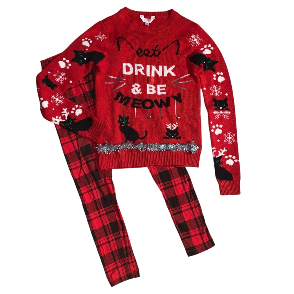 Ugly Kitty Christmas Sweater & Pants